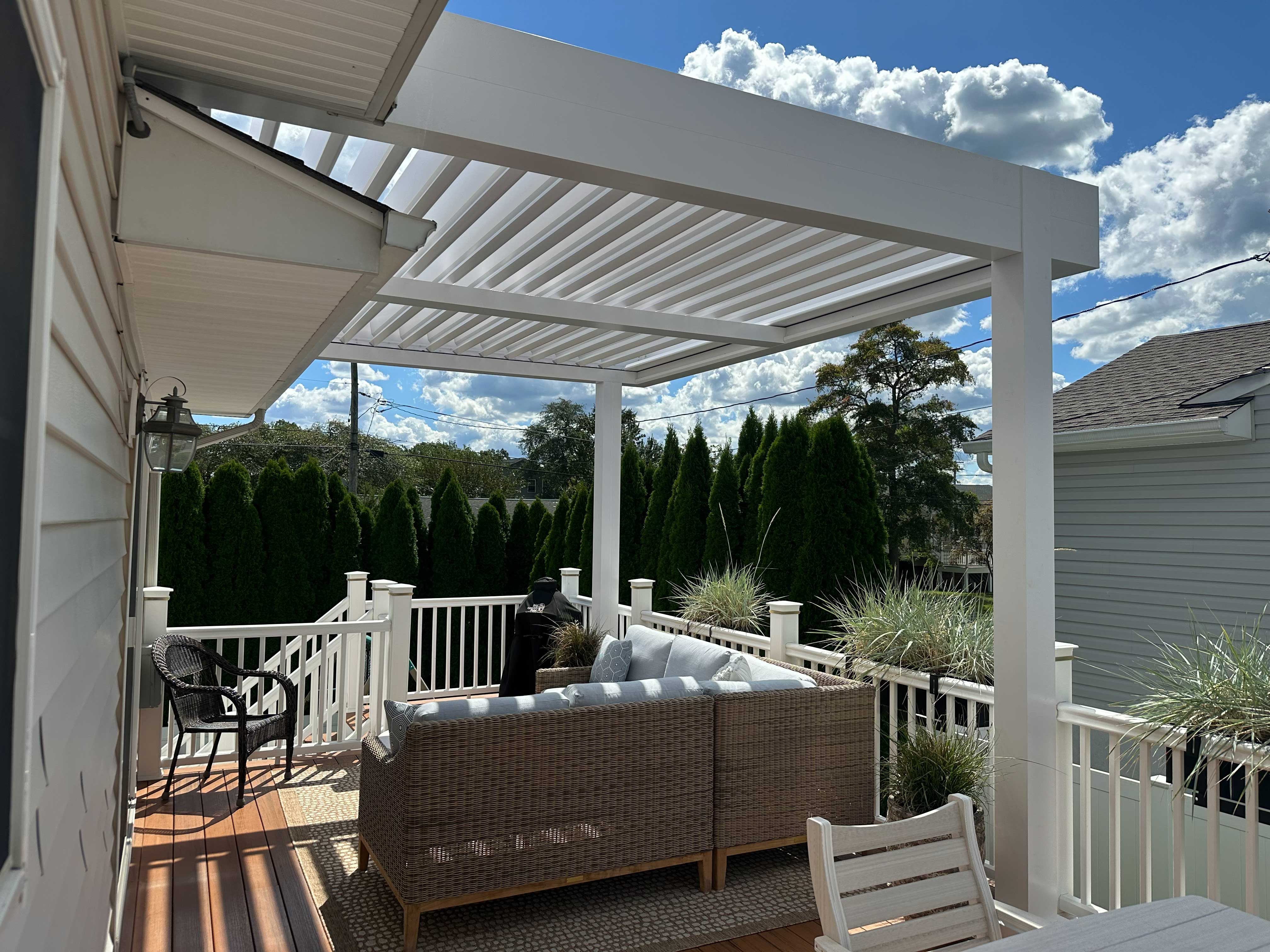 Louvered roof pergola outdoor